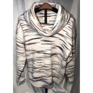 Skye's The Limit Petite PL Cowl Neck Striped Sweater Cozy Cottagecore Soft Knit